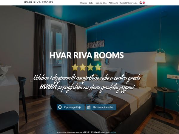 Izrada responzivne web stranice s booking skriptom za rezervacije za Hvar Riva Rooms